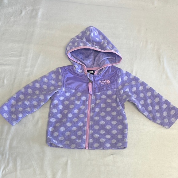 The North Face Purple Polka Dot Baby Hoodie - Picture 1 of 5